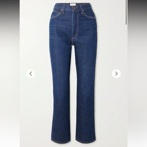 Agolde Blue Pinch Waist High-Rise Kick Jeans
